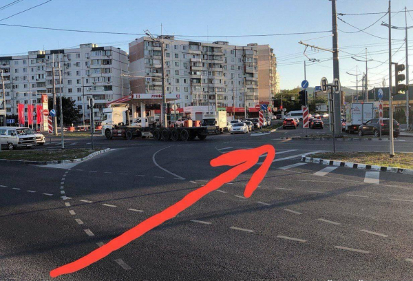 В Новороссийске изменят схему проезда развязки на «Лукойле»: появится «кирпич»